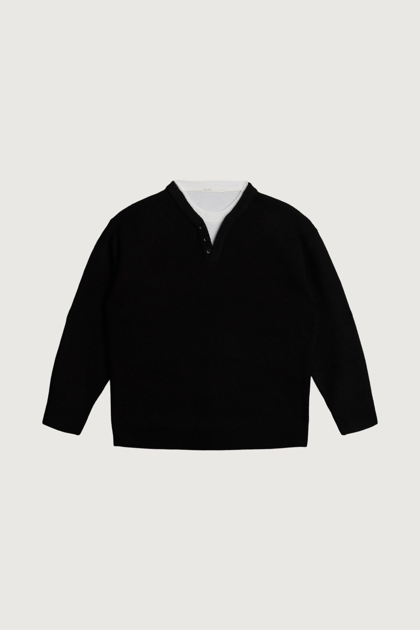 TEXTURED V-NECK SWEATER